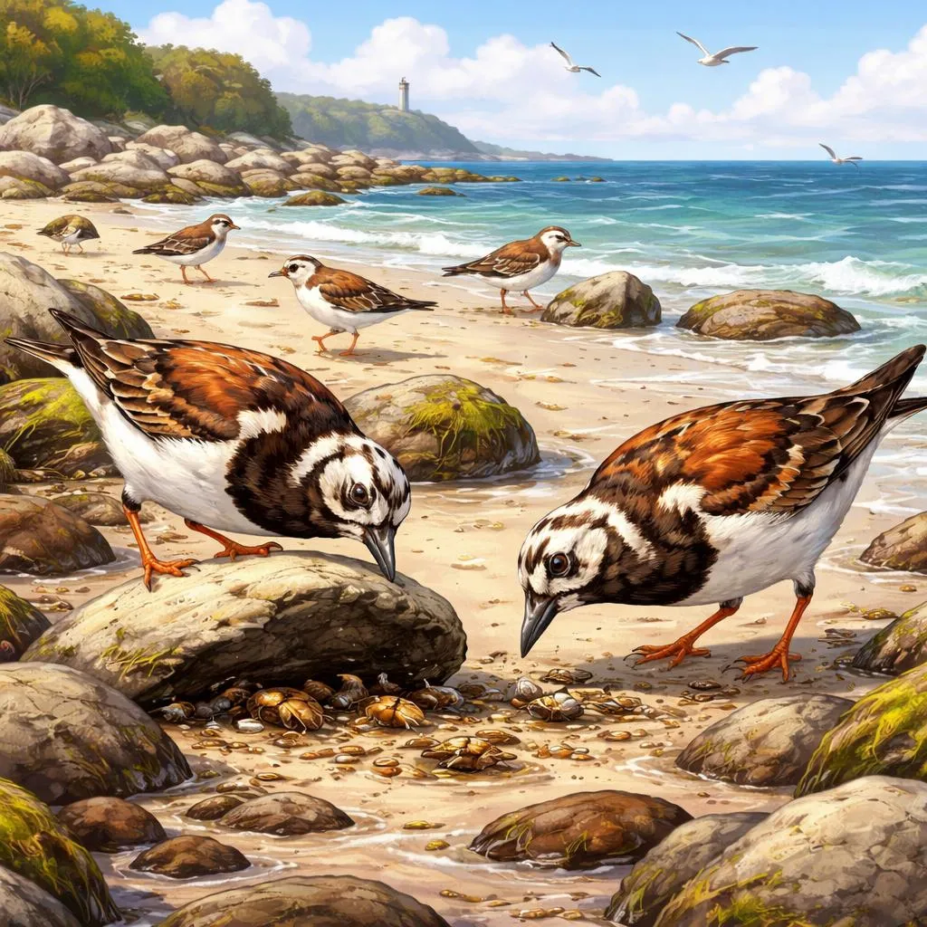 Was verraten uns Stein-wendende Watvögel über die Küste?