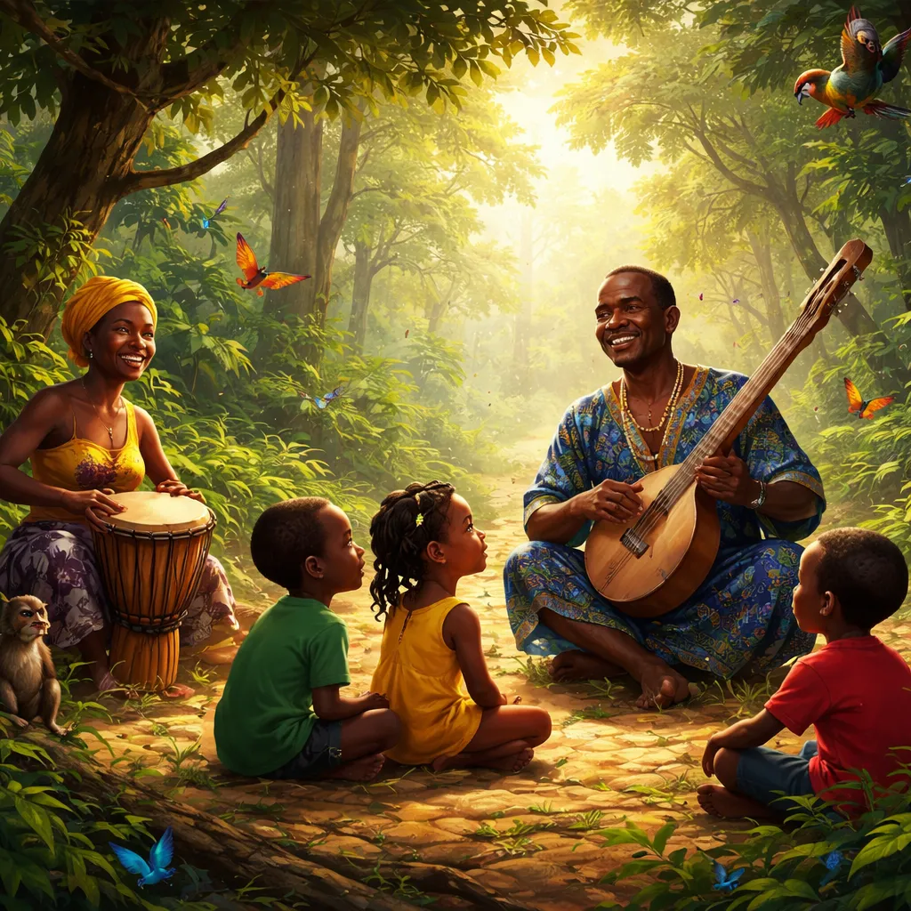 当我们学习阅读时，我们在非洲中心能发现哪些关于森林和音乐的故事：中非共和国？