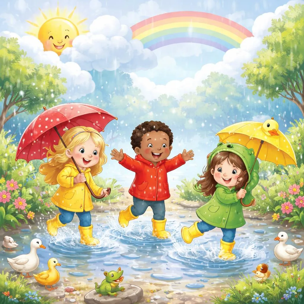 ماذا تحكي قوافي الحضانة عن المطر والمرح؟