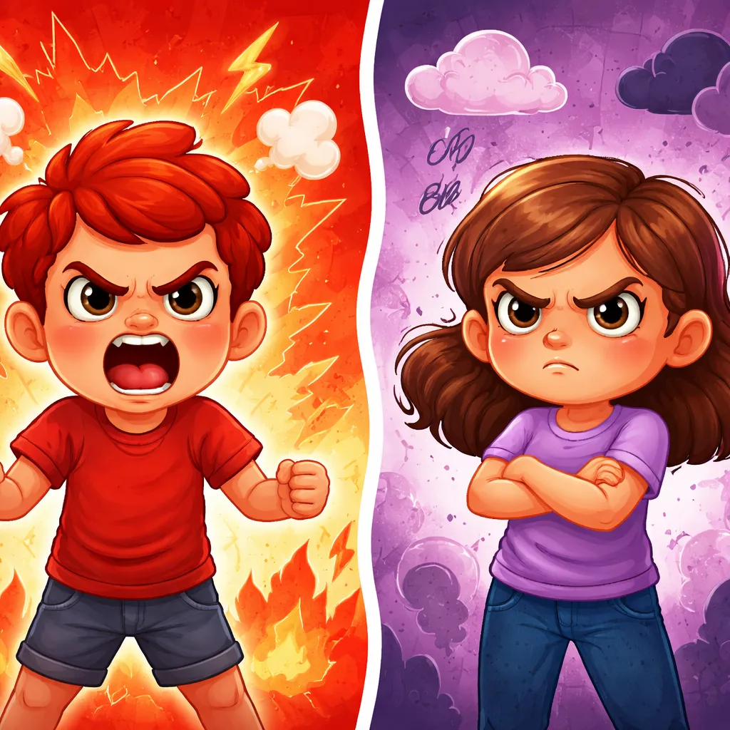 孩子们，“生气”和“发火”有什么不同？