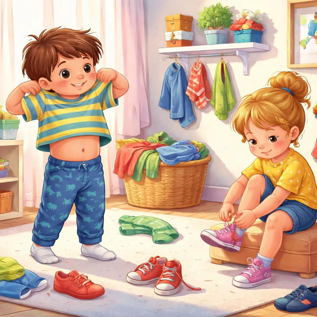孩子應該什麼時候自己「穿好衣服」,或小心翼翼地「一件一件穿上衣服」?
