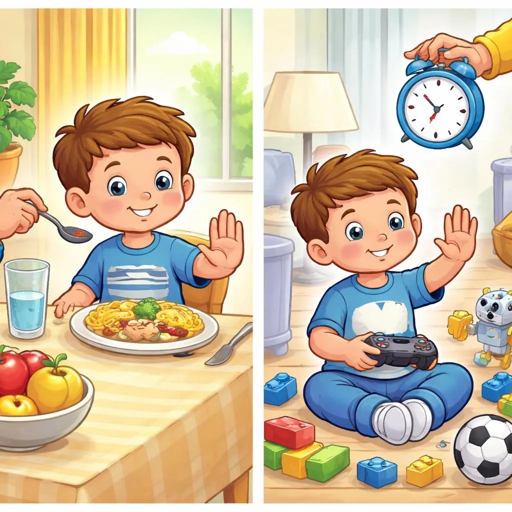 ¿Cuándo debe un niño decir “Ya es suficiente” en lugar de “Es suficiente” sobre la comida o el tiempo?
