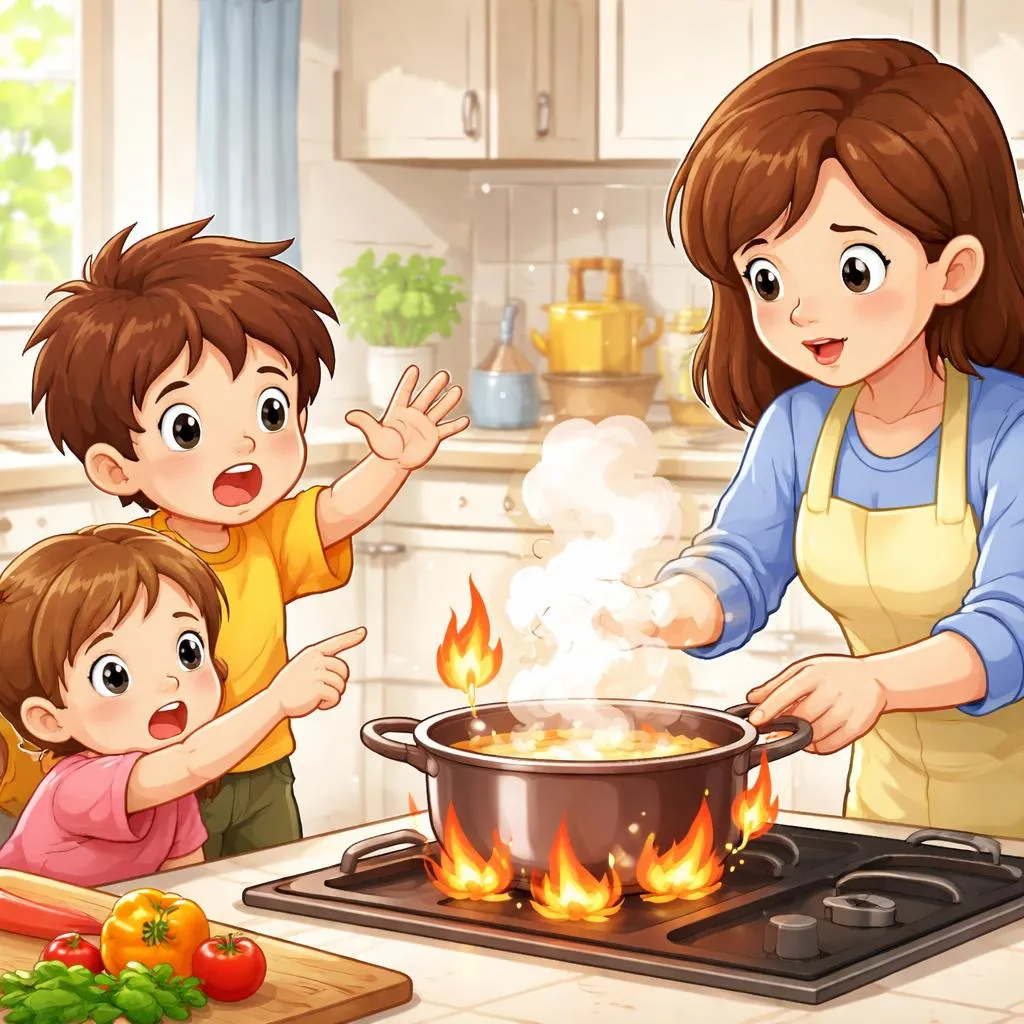 ¿Cuándo algo está muy caliente, debe un niño decir “Está caliente” o “Se está quemando” para advertir a los demás?