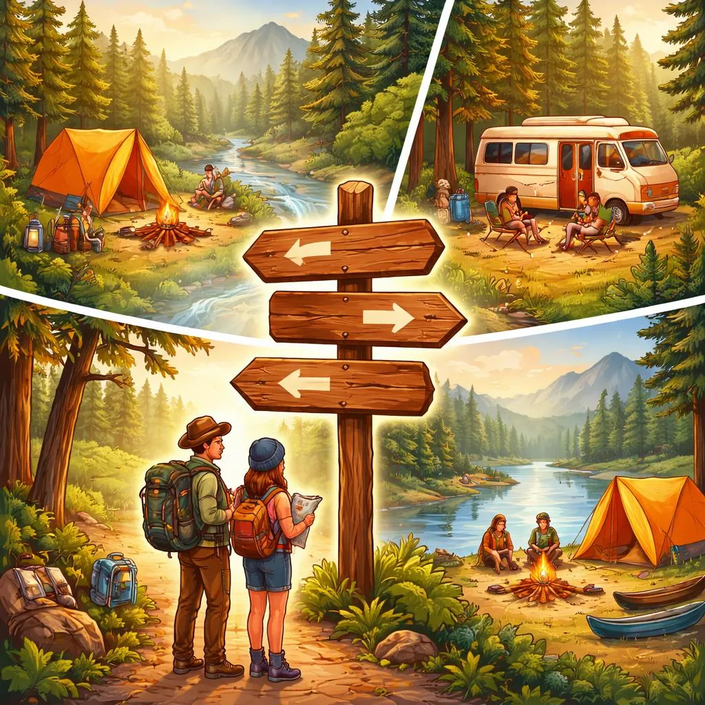 Di Mana Anda Berkemah, Tidur di Camper, Pergi Berkemah, atau Menemukan Tempat Berkemah?