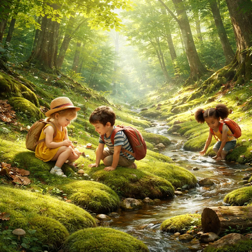 Di Mana Tumbuhan Lumut Menciptakan Karpet Hijau Lembutnya di Tempat Teduh untuk Anak-Anak?