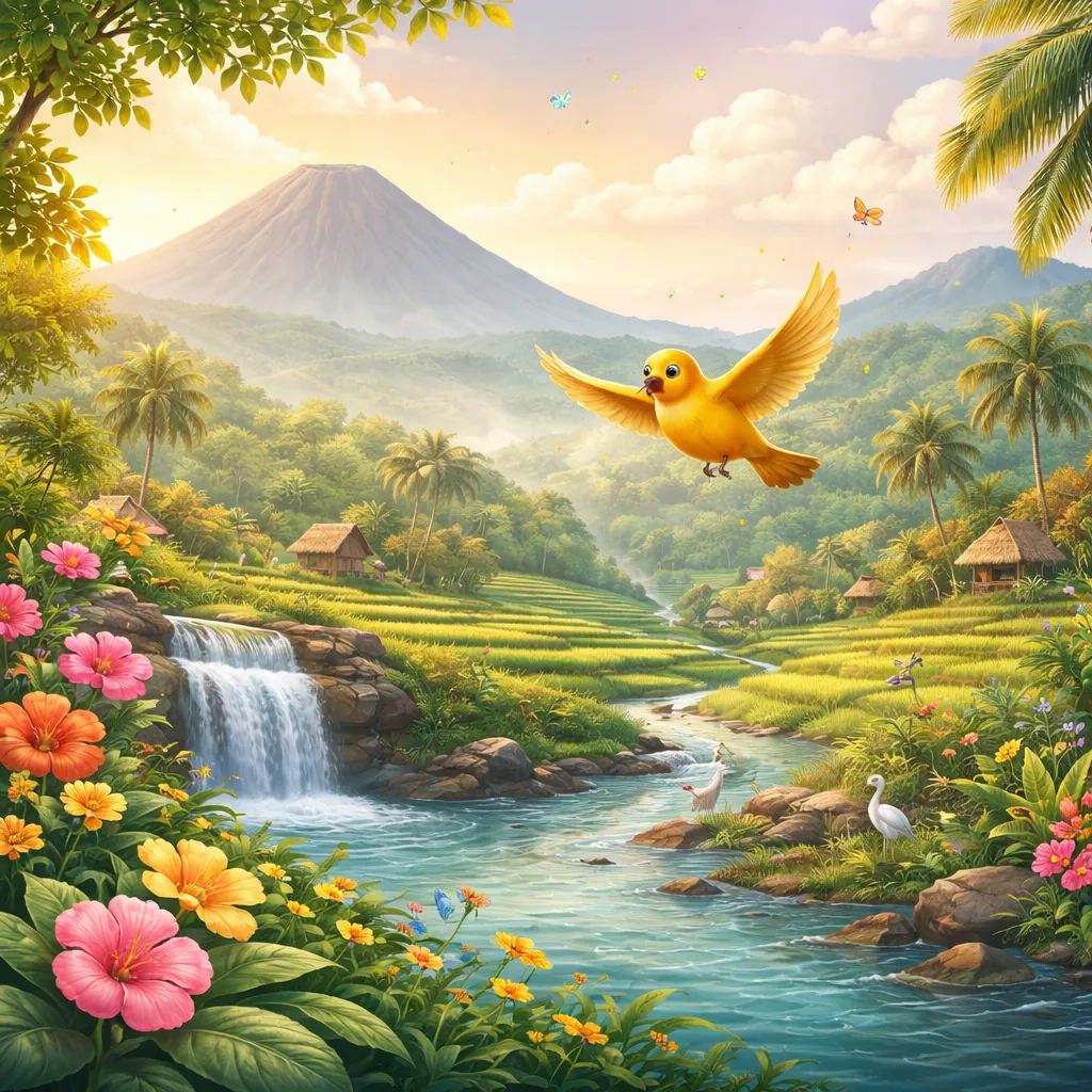 Wohin fliegt der kleine Vogel (Burung Kecil) im indonesischen Lied?