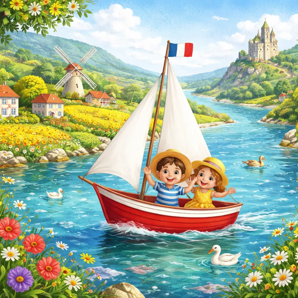 ¿A dónde navega el barquito en la canción francesa 'Bateau sur l'eau'?