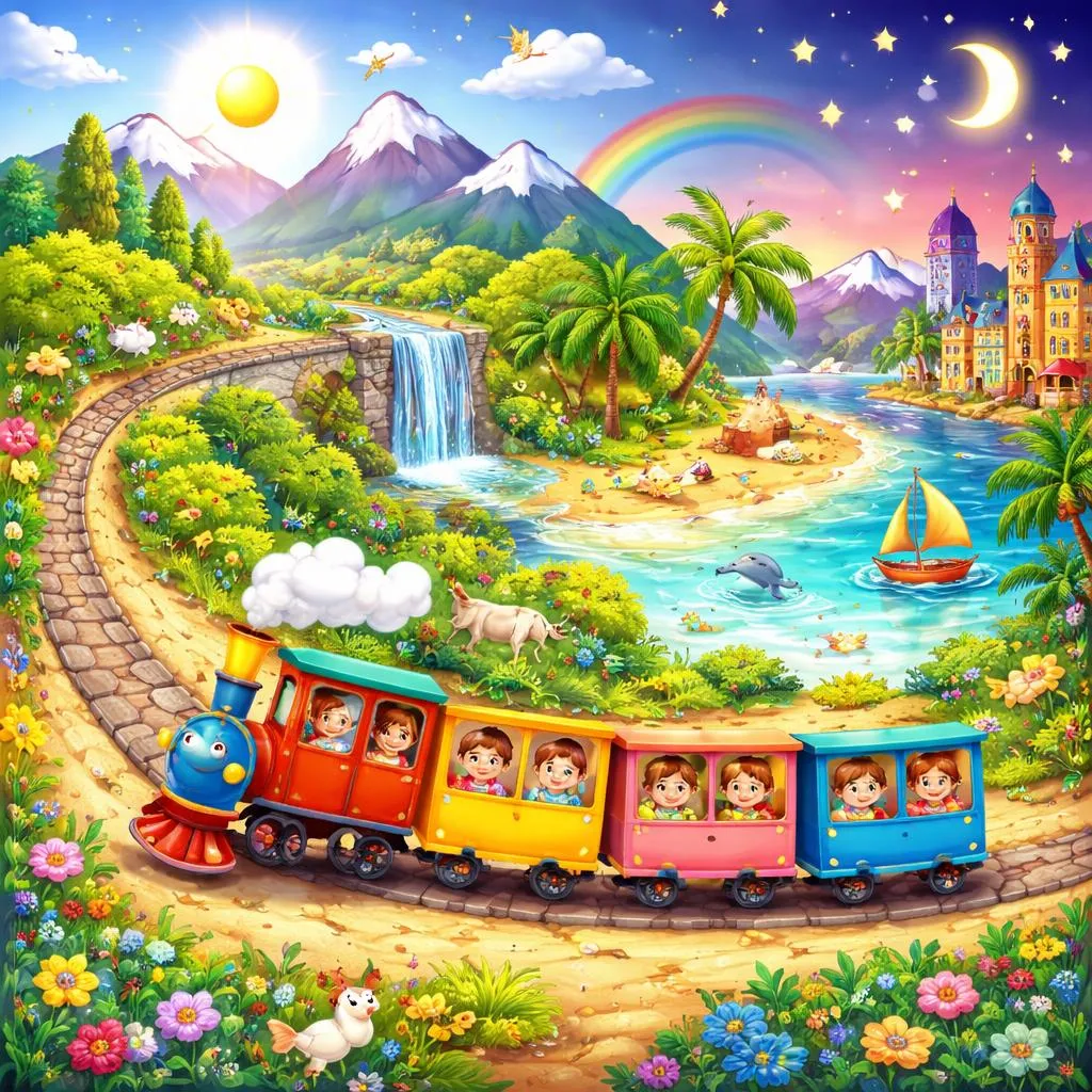 أين يسافر القطار الصغير (El trencito) في الأغنية الإسبانية؟