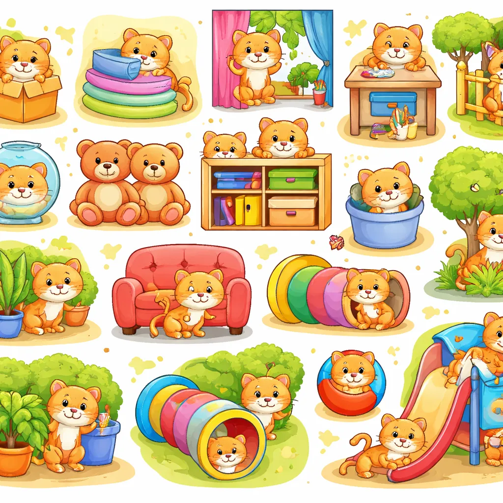 小探险家们，猫咪在哪里？让我们学习100个最常见的幼儿园介词！