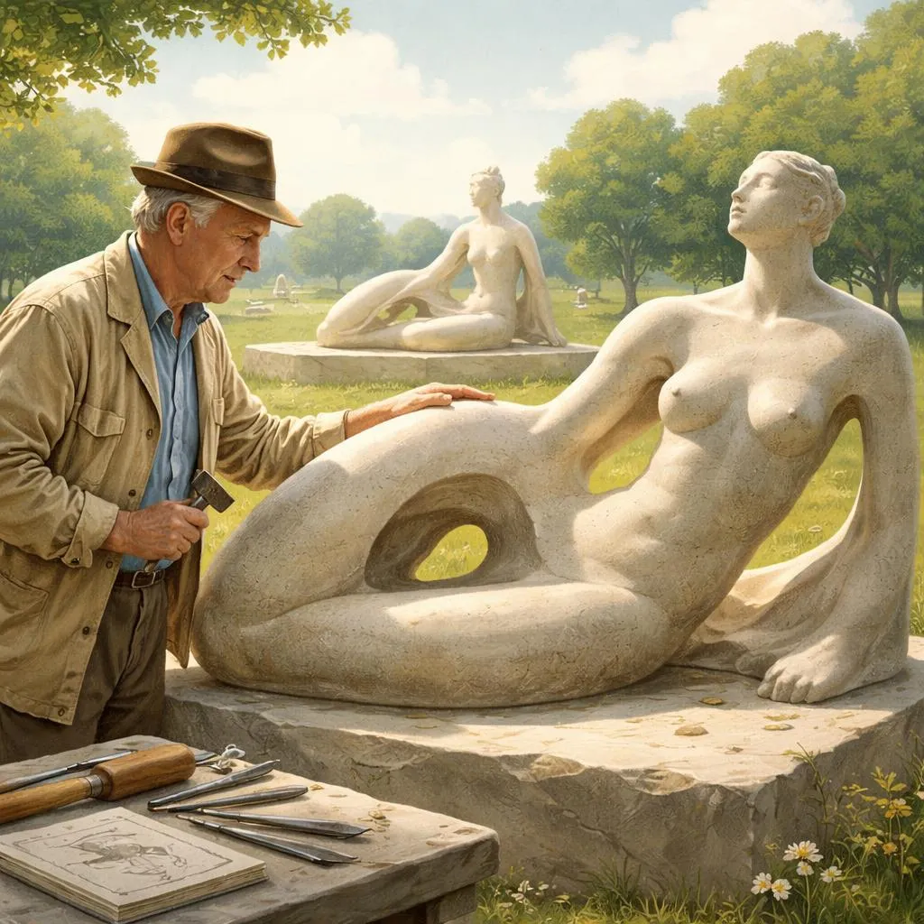 Which Artist Carved Giant Reclining Women with Holes in Their Bodies? Celebrity Story: Henry Moore