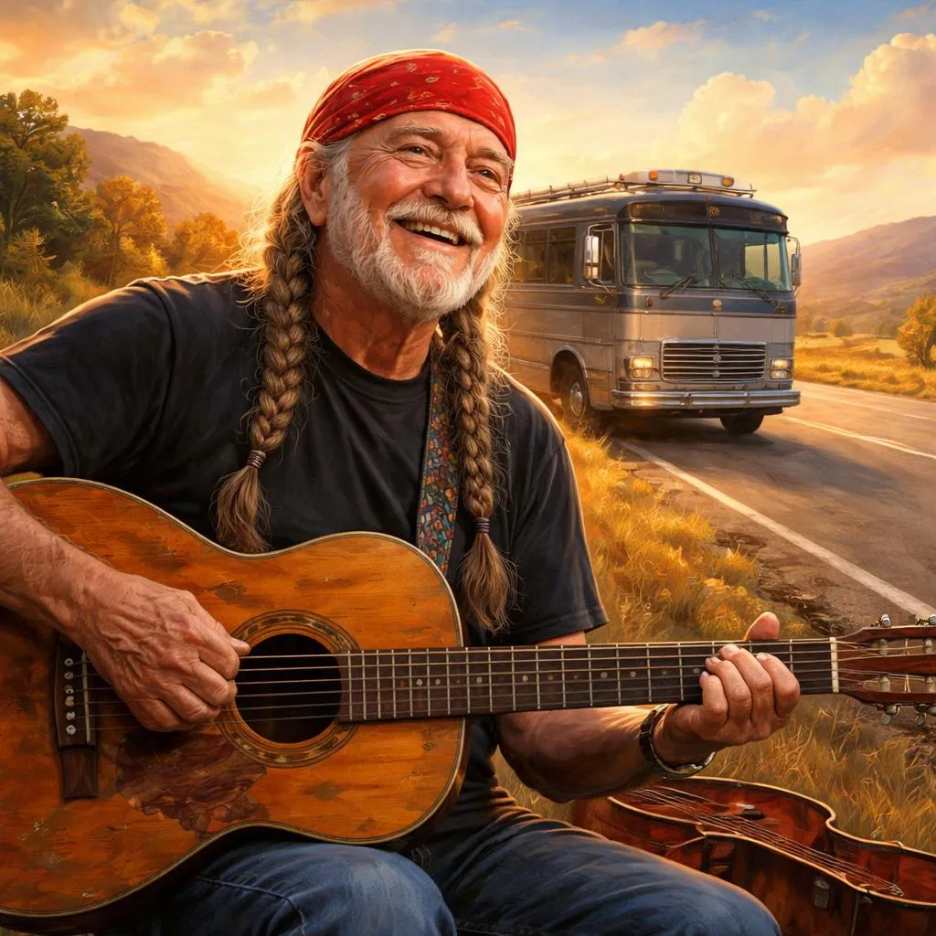 Which Braided Beard and Bandana Man Sang "On the Road Again"? Celebrity Story: Willie Nelson