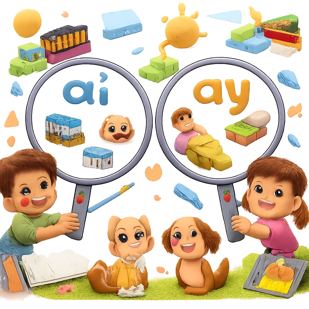 Which Clear Comparison of Ai and Ay Sound Words Helps Kids Master This Long A Pattern?