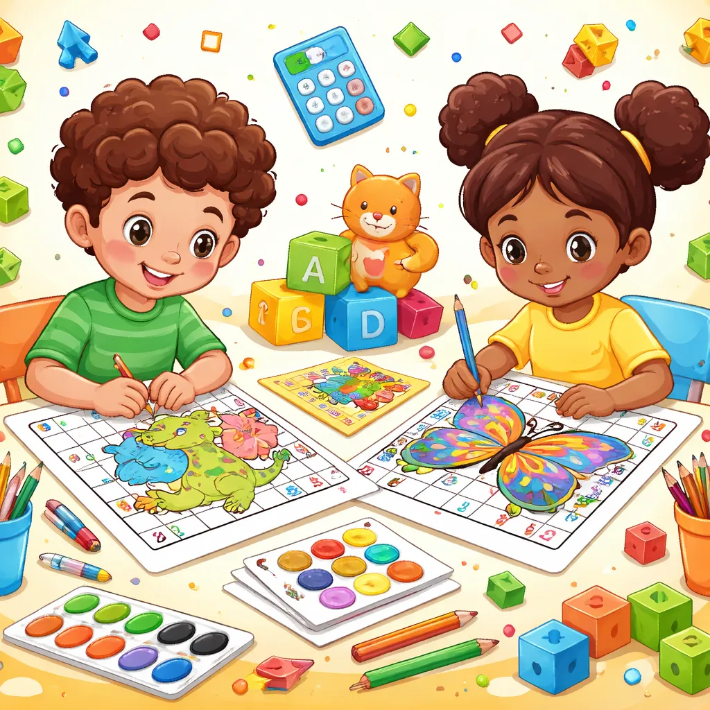 Which Color by Number Worksheets for Kids Combine Art, Math, and English Learning?