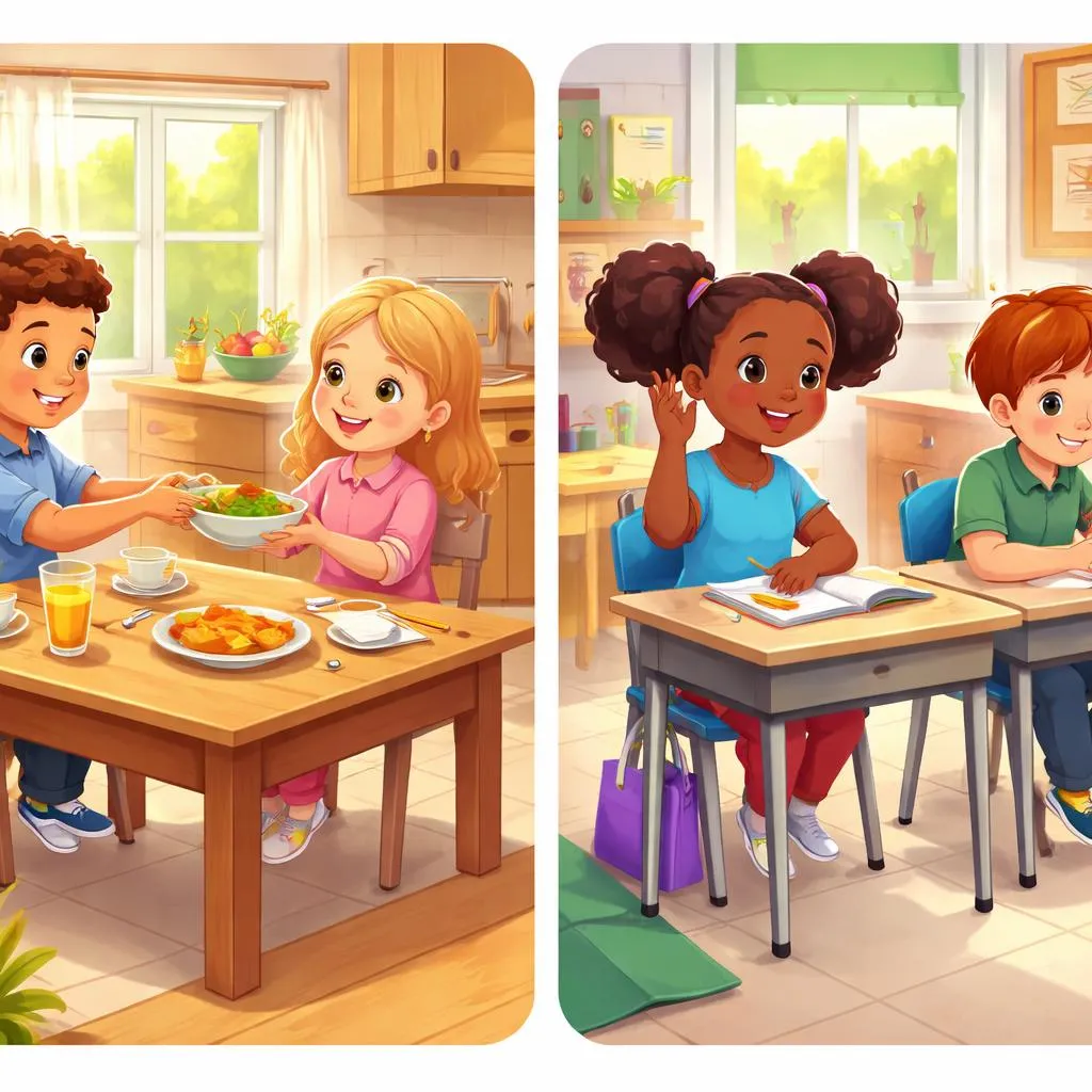 Situasi Bahasa Inggris Sehari-hari Mana yang Membuat “table to, desk to” Memiliki Makna Berbeda bagi Pelajar Bahasa Muda?