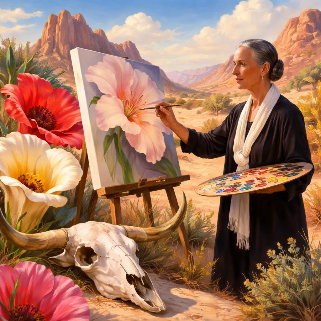 Which Woman Painted Giant Flowers and Desert Skulls That Changed American Art? Celebrity Story: Georgia O'Keeffe