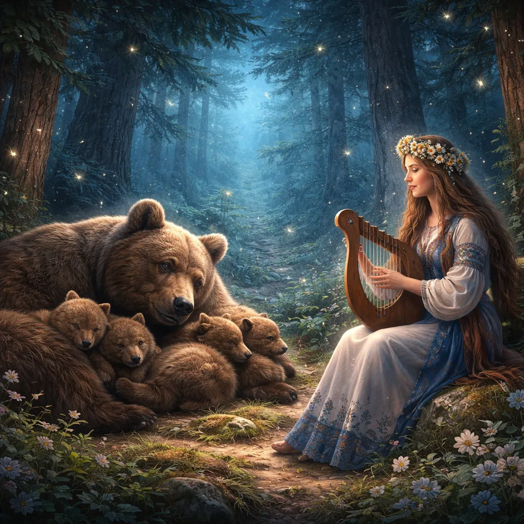 Wer singt im russischen Lied ein Schlaflied im Wald: Bärenschlaflied (Колыбельная медведицы)?