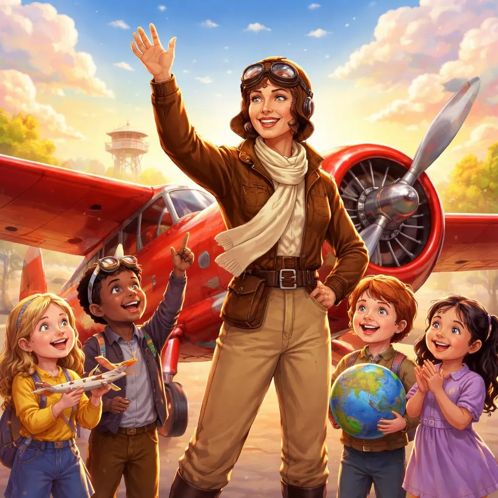 Por Que Amelia Earhart Enfrentou os Céus Quando Ninguém Mais Ousaria? Uma História de Celebridade para Crianças