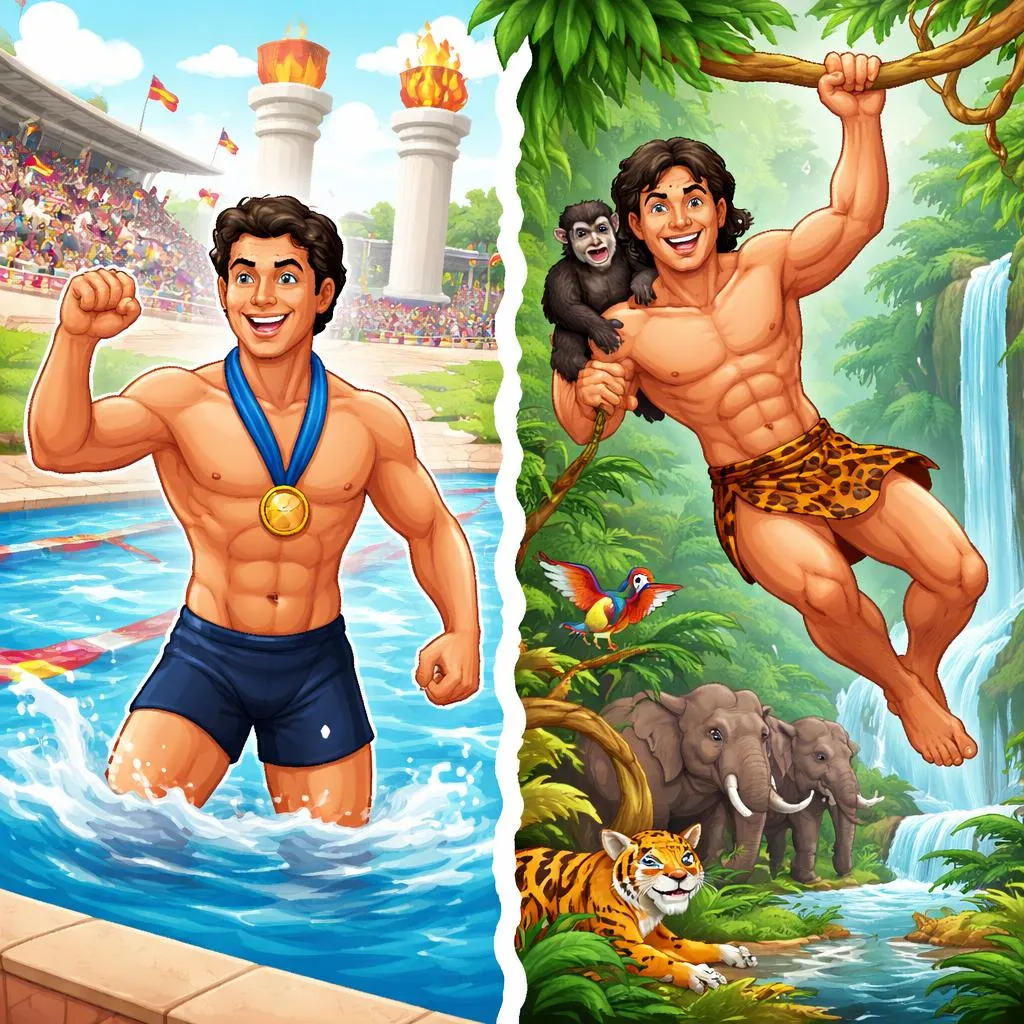 Por Que Johnny Weissmuller Se Tornou Tarzan e um Herói Olímpico? Uma História de Celebridade para Crianças