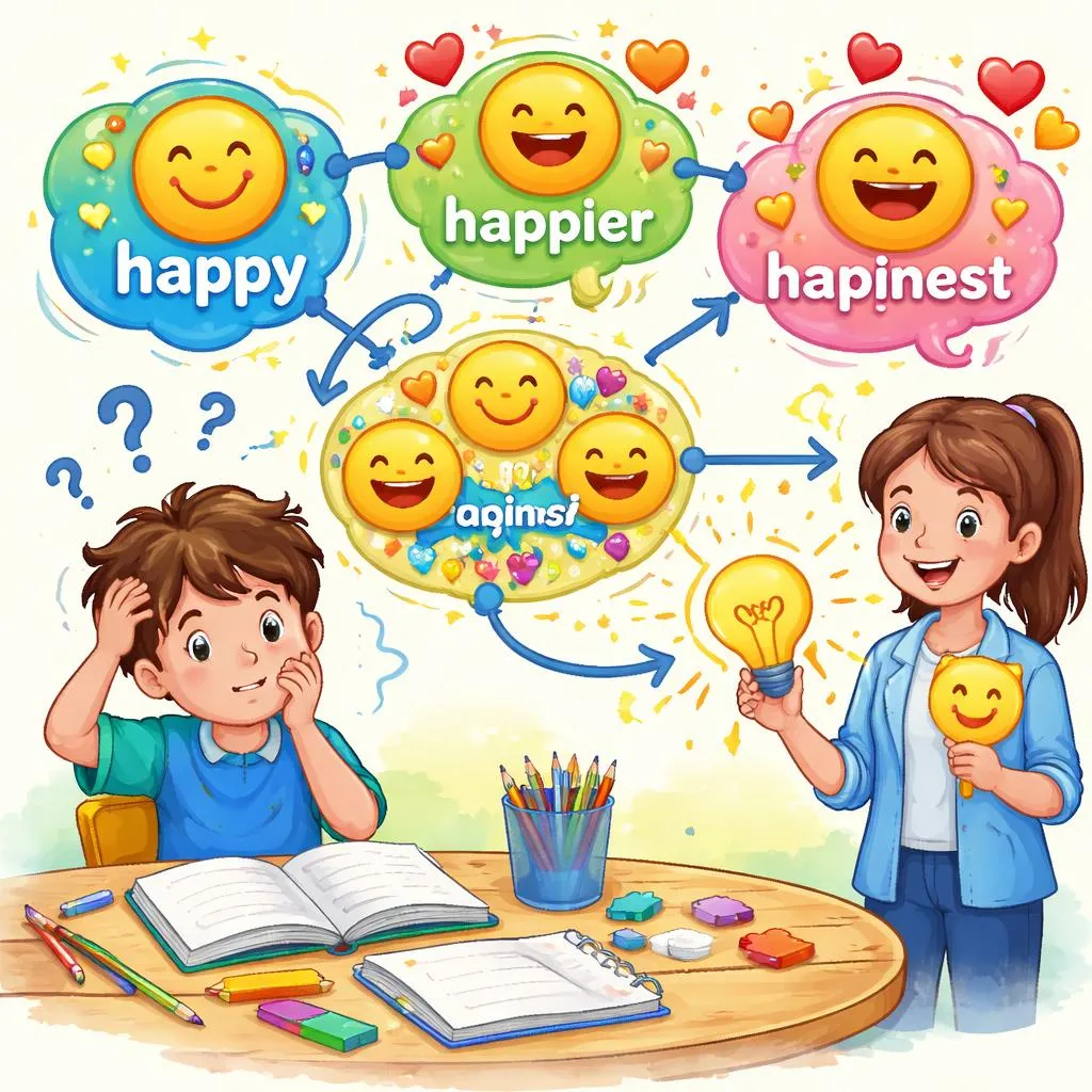 Mengapa Anak-Anak Mencampuradukkan Happy, Happiness, Happier, Happiest, dan Happying, dan Bagaimana Cara Memperbaikinya?