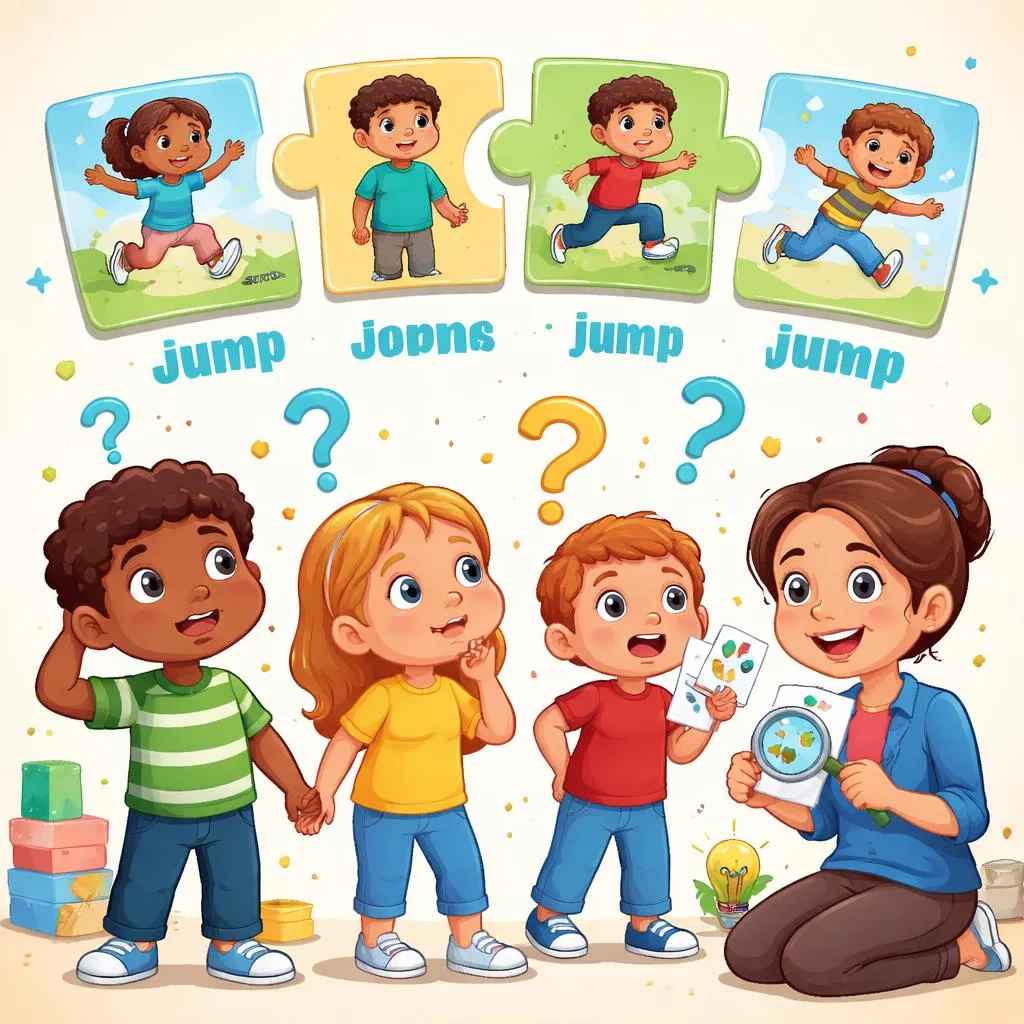 Pourquoi les enfants confondent-ils jump, jumper, jumping et jumped et comment y remédier ?