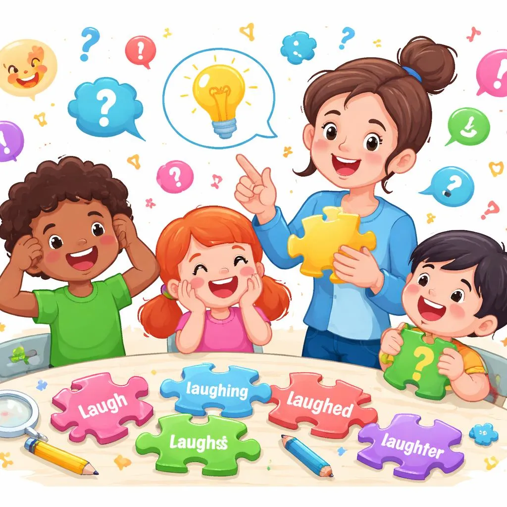 ¿Por qué los niños confunden reír, riendo, rió, ríe y risueño y cómo solucionarlo?