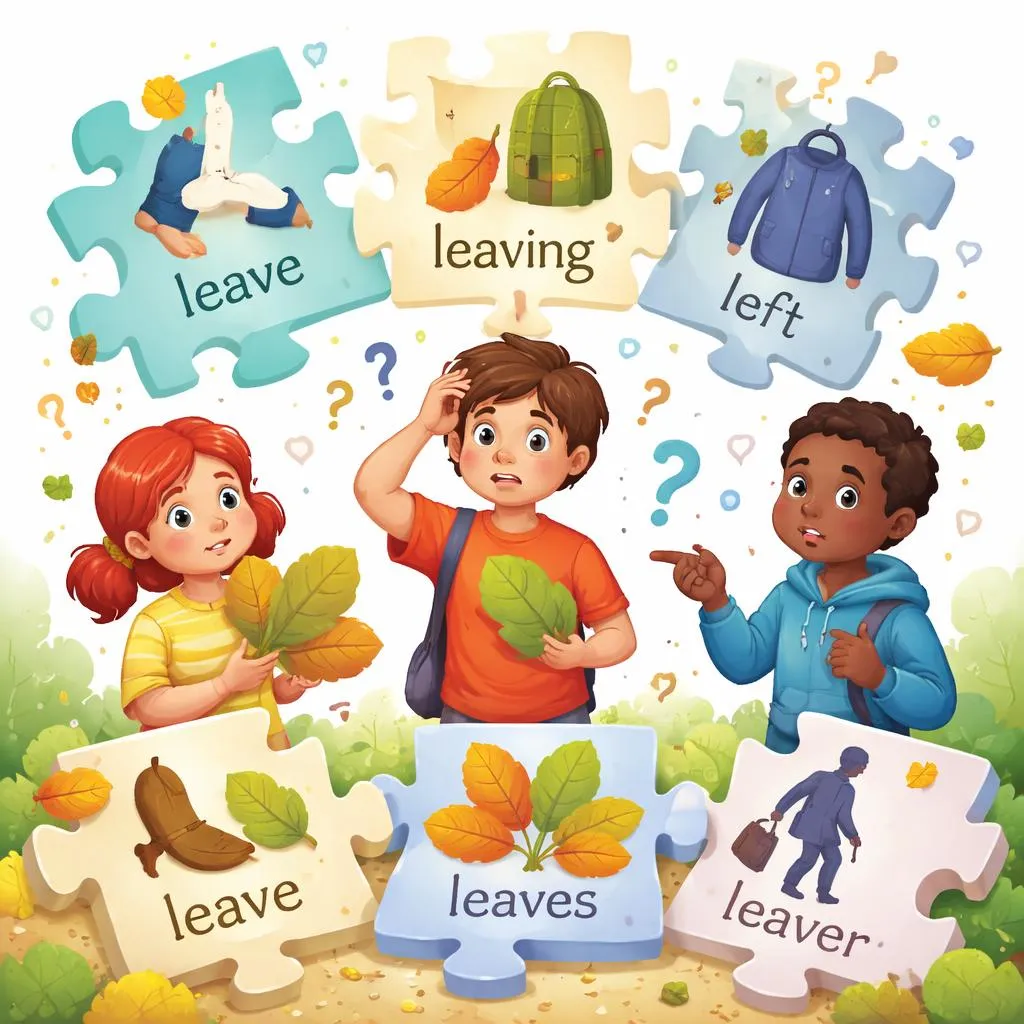 為什麼孩子們會混淆 leave、leaving、left、leaves 和 leaver，以及如何糾正？