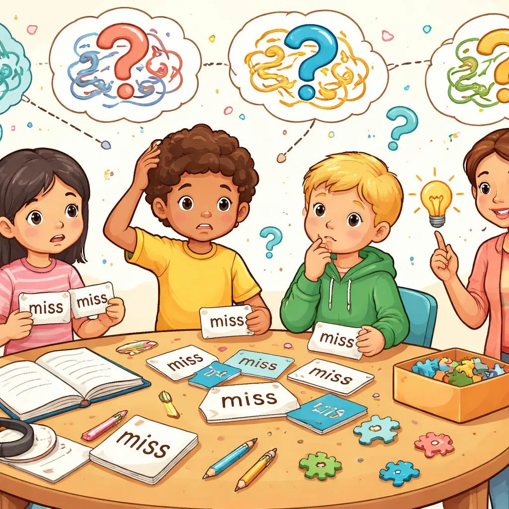 Pourquoi les enfants confondent-ils « miss », « missing », « missed », « misses » et « misser » et comment y remédier ?