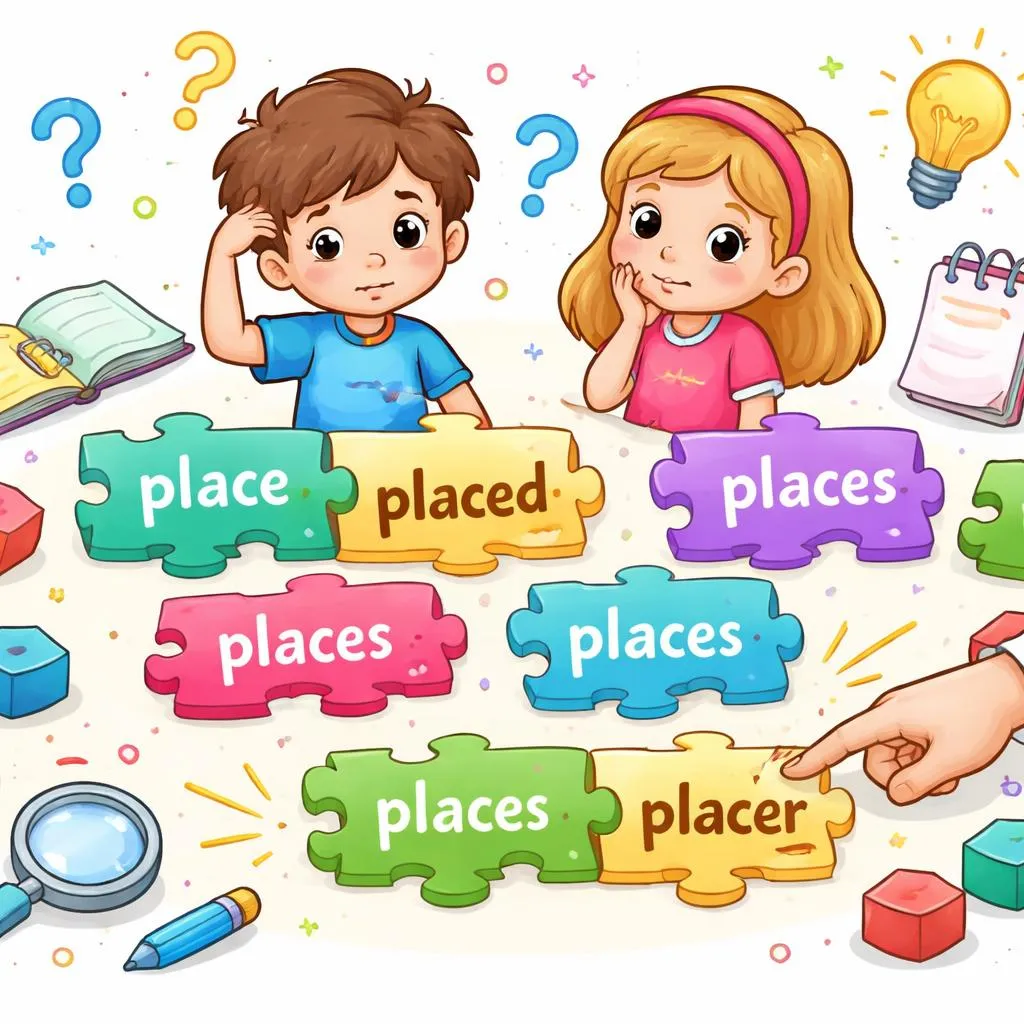 為什麼孩子會混淆 place、placing、placed、places 和 placer，以及如何解決？