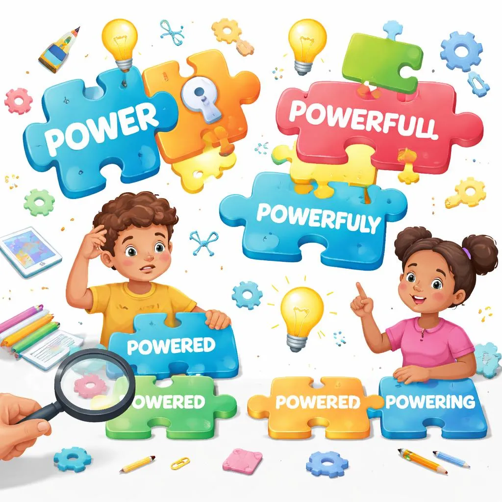 為什麼孩子會混淆 power、powerful、powerfully、powered 和 powering，以及如何糾正？