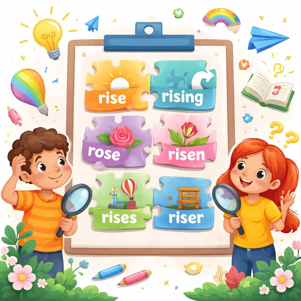 為什麼孩子會混淆 Rise、Rising、Rose、Risen、Rises 和 Riser，以及如何解決？