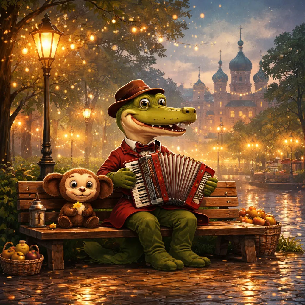 لماذا يعزف التمساح على الأكورديون في الأغنية الروسية: أغنية التمساح جينا (Песня крокодила Гены)؟