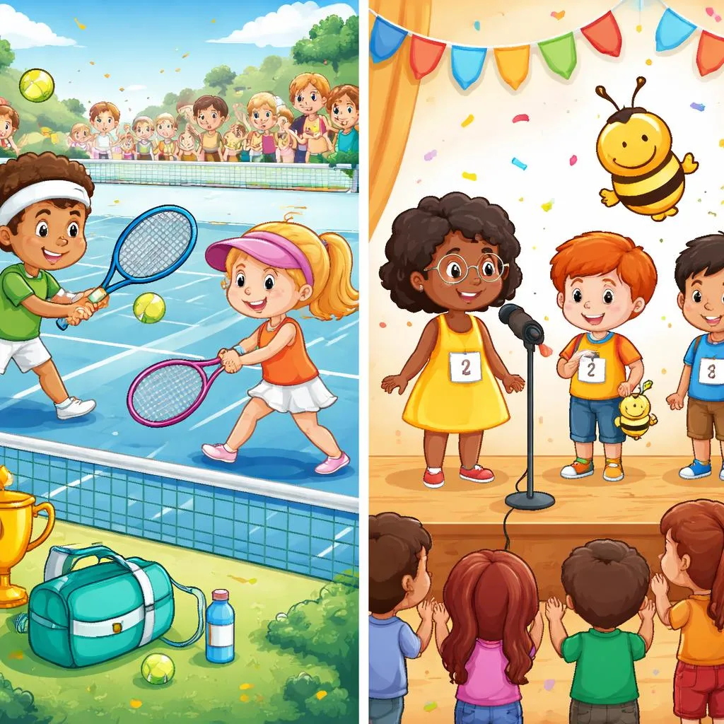 Mengapa Pertandingan Tenis Berbeda dari Lomba Mengeja? Mempelajari "Pertandingan" vs "Lomba" untuk Anak-Anak