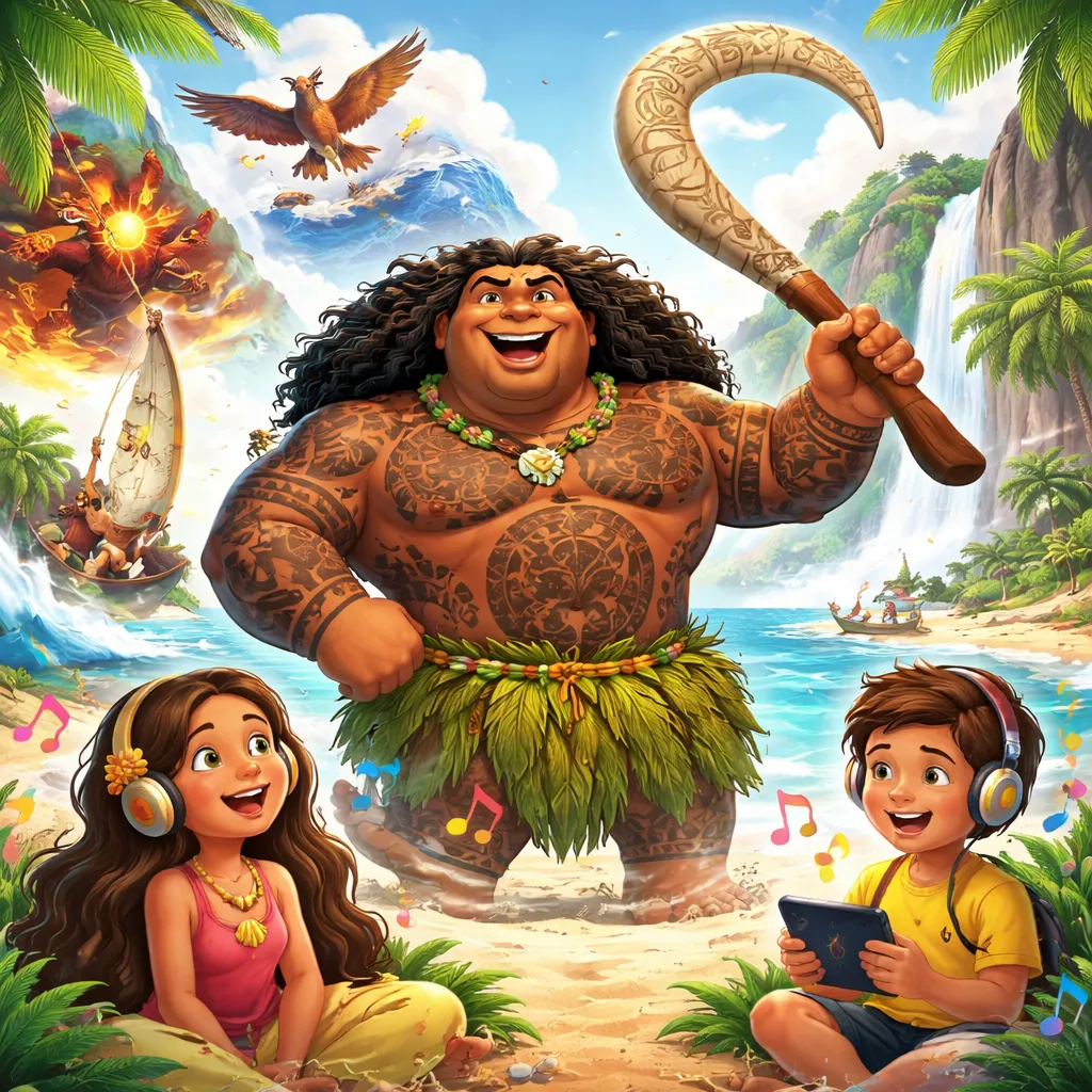 Warum ist der englische Song: You're Welcome (aus Vaiana) eine unterhaltsame Art, etwas über Mauis Abenteuer zu lernen?